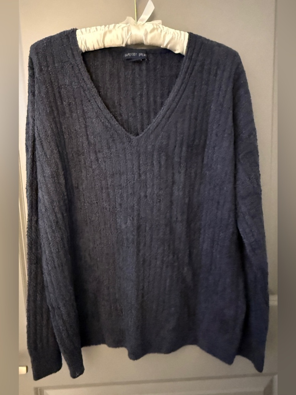 Barefoot Dreams Woman’s Deep Navy V-Neck Sweater